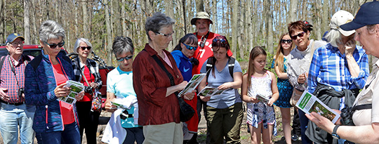 Yvette Bree with wildflower guests Yvette guides walkers in 2017